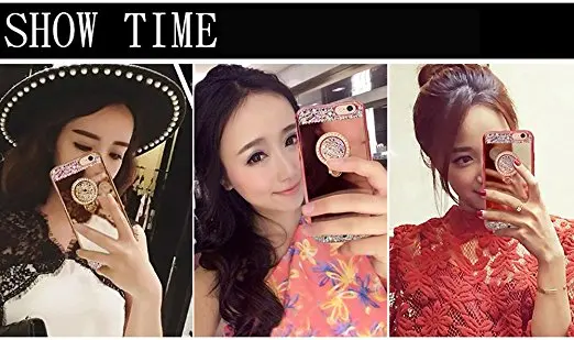 XSMYiss для iPhone 7 Plus iphone 8/8 роскошное мягкое зеркало с бриллиантом 360 кольцом чехол 6