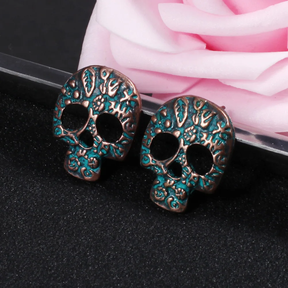 В готическом стиле модные серьги в форме скелета старинное серебро бронза