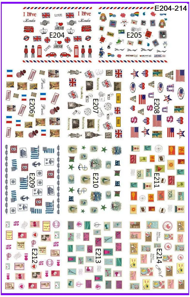 11 упаковок/партия самоклеящиеся 3d татуировки для ногтей|nail tattoo sticker|nail tattooself-adhesive