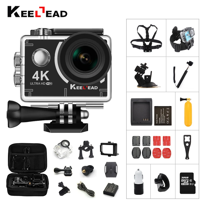 KEELEAD 4 K экшн камера 1080 P 60fps 12MP с WiFi 2 0 &quotэкраном 170 широкоугольный объектив