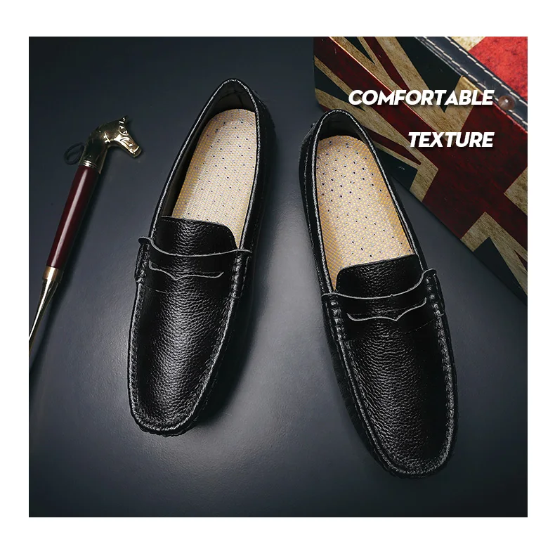 Shoes Men Loafers Soft Moccasins High Quality Autumn Winter Genuine Leather Shoes Men Warm Fur Plush Flats Gommino Driving Shoes