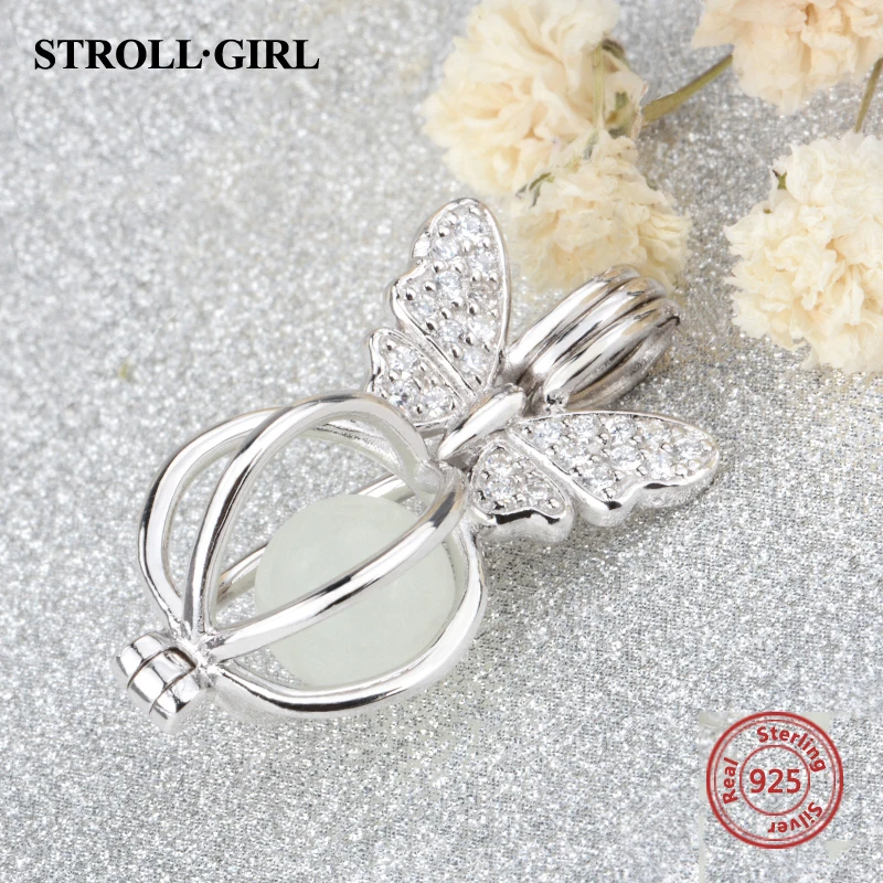Strollgirl животных bat Firefly бабочка светящиеся шарики DIY прелести Fit Authentic Pandora Браслеты кулон изготовления ювелирных изделий подарки