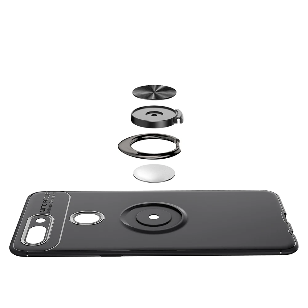 For Xiaomi Mi 8 Lite Case Metal Ring Holder Celular Magnetic Kickstand Soft Silicon Phone Bags Cases Covers |