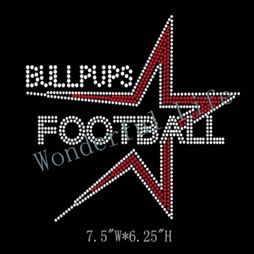 Низкая цена bullpips звезда с футболом горячий фиксация горный хрусталь мотив