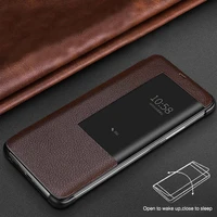 genuine leather case for huawei mate 20 pro case intelligent wakeup cover window view coque for huawei mate 20 case fundas