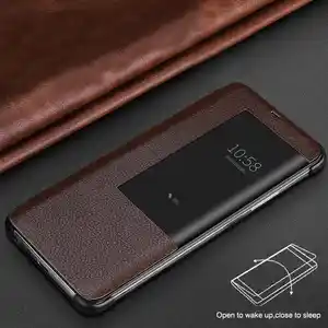 genuine leather case for huawei mate 20 pro case intelligent wakeup cover window view coque for huawei mate 20 case fundas free global shipping