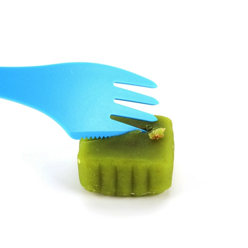 3 In 1 Spoon Fork Cutter Travel Camping Hiking Picnic Utensils Plastic Spork Combo Travelling Gadget Cutlery Tableware
