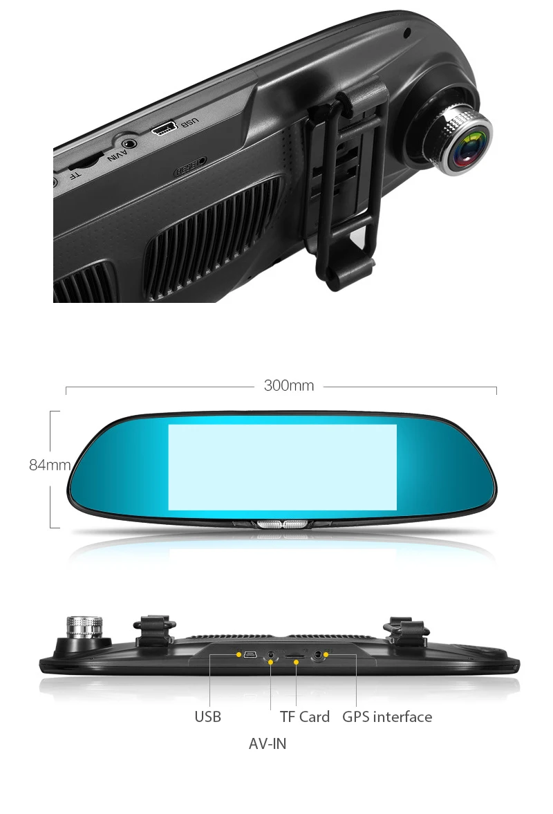 7 дюймов Full HD 1080P Автомобильный видеорегистратор с сенсорным экраном видео рекордер камера двойной объектив с камерой заднего вида авто регистратор видеорегистратор