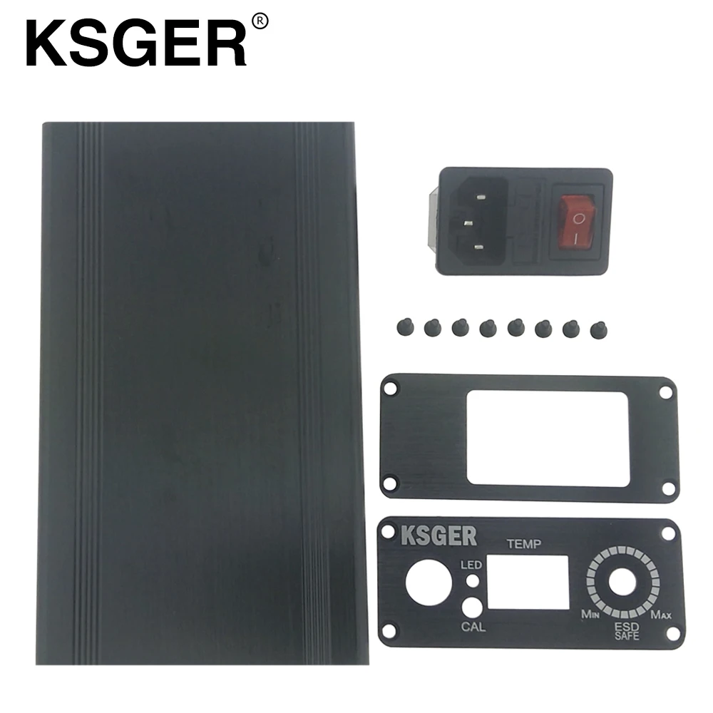 KSGER алюминиевый черный корпус чехол для T12 STC LED контроллер температуры DIY наборы