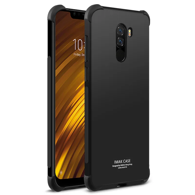 IMAK подушка безопасности окруженная защита противоударный чехол для Pocophone F1 MI9 M9 SE прозрачный мягкий ТПУ чехол для Redmi 5 Plus 6 6A 7A Pro 9T - Цвет: Metal Black
