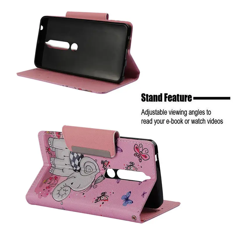 Large Size Magnet Button Phone Case For Nokia 6.1 64GB 32GB 2018 PU Leather Covers Nokia6.1 Global Full Housing TPU Cases |