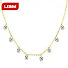 Женское колье из серебра 925 пробы, с круглым кулоном