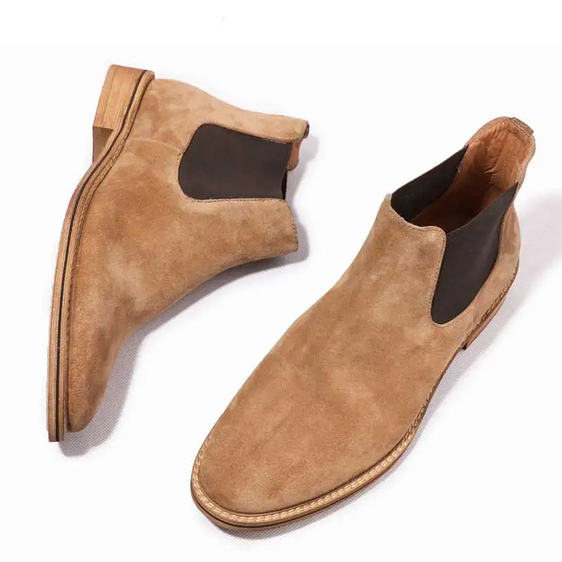 GRIMENTIN/мужские ботинки Челси из коровьей замши итальянская деловая Повседневная