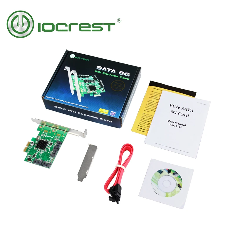 IOCREST SATA III 4 порта PCI e версия 2 x2 Слот контроллер карты HyperDuo программное обеспечение