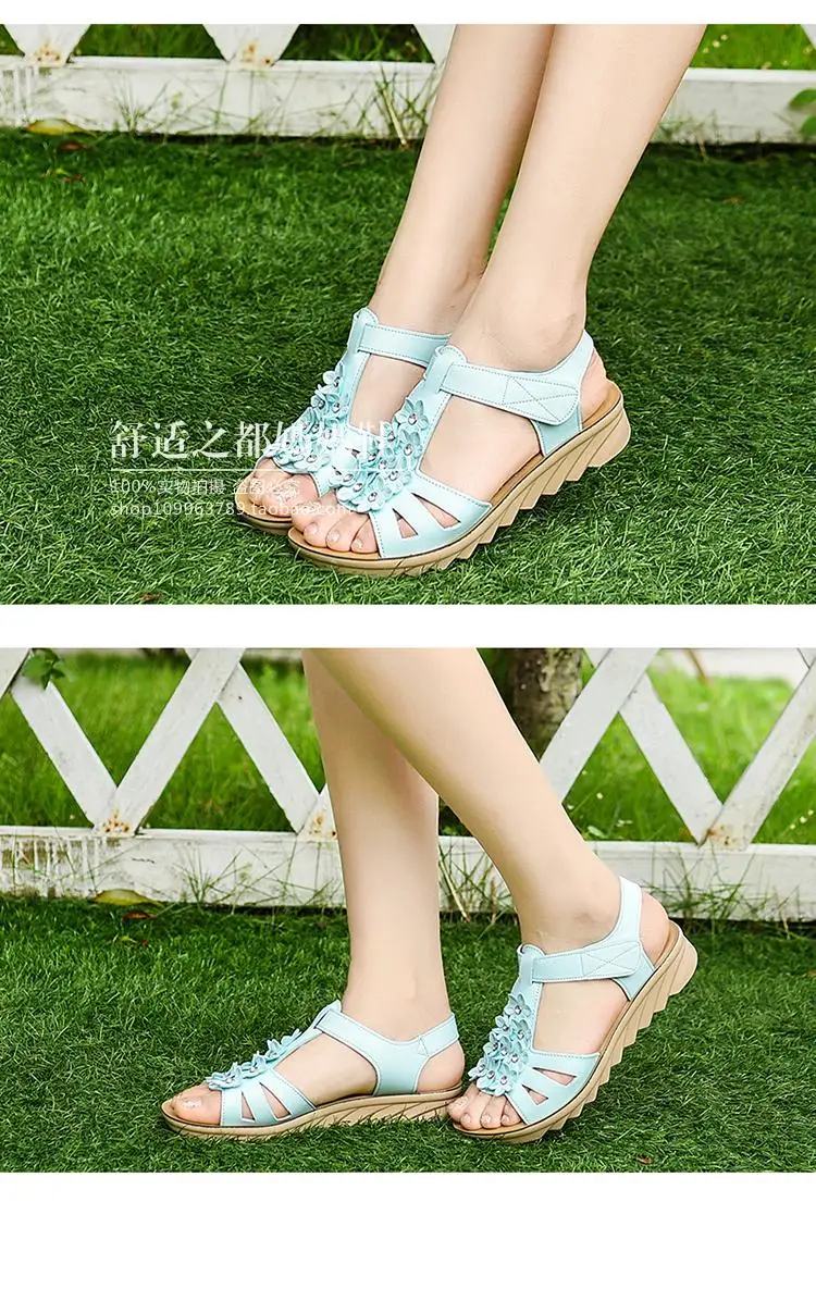 2017 г. новые летние сандалии на плоской подошве Женская Корейская версия обуви с