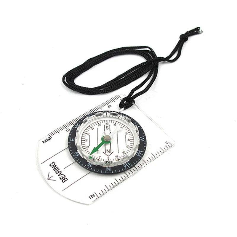 Mini professional compass map scale ruler outdoor hiking camping travel cycling scouts military navigation survival tool | Спорт и