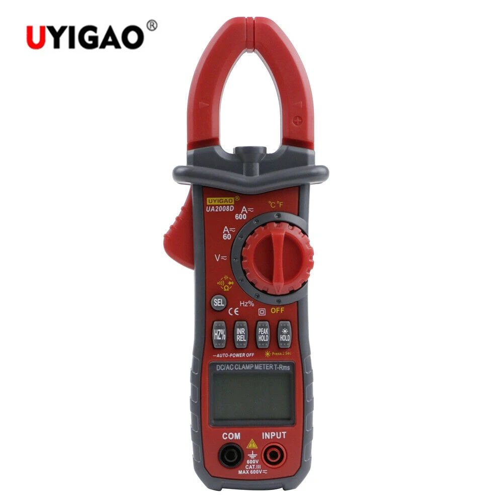 

Цифровой мультиметр UYIGAO UA2008A/UA2008B/UA2008D, измеритель температуры, двойные плоскогубцы, AC 600A ток DC/AC