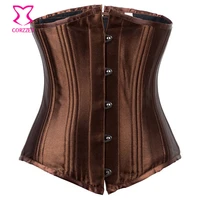 24 steel boned underbust corset plus size wais trainer brown corsets and bustiers sexy gothic lingerie korsett for women xs 6xl