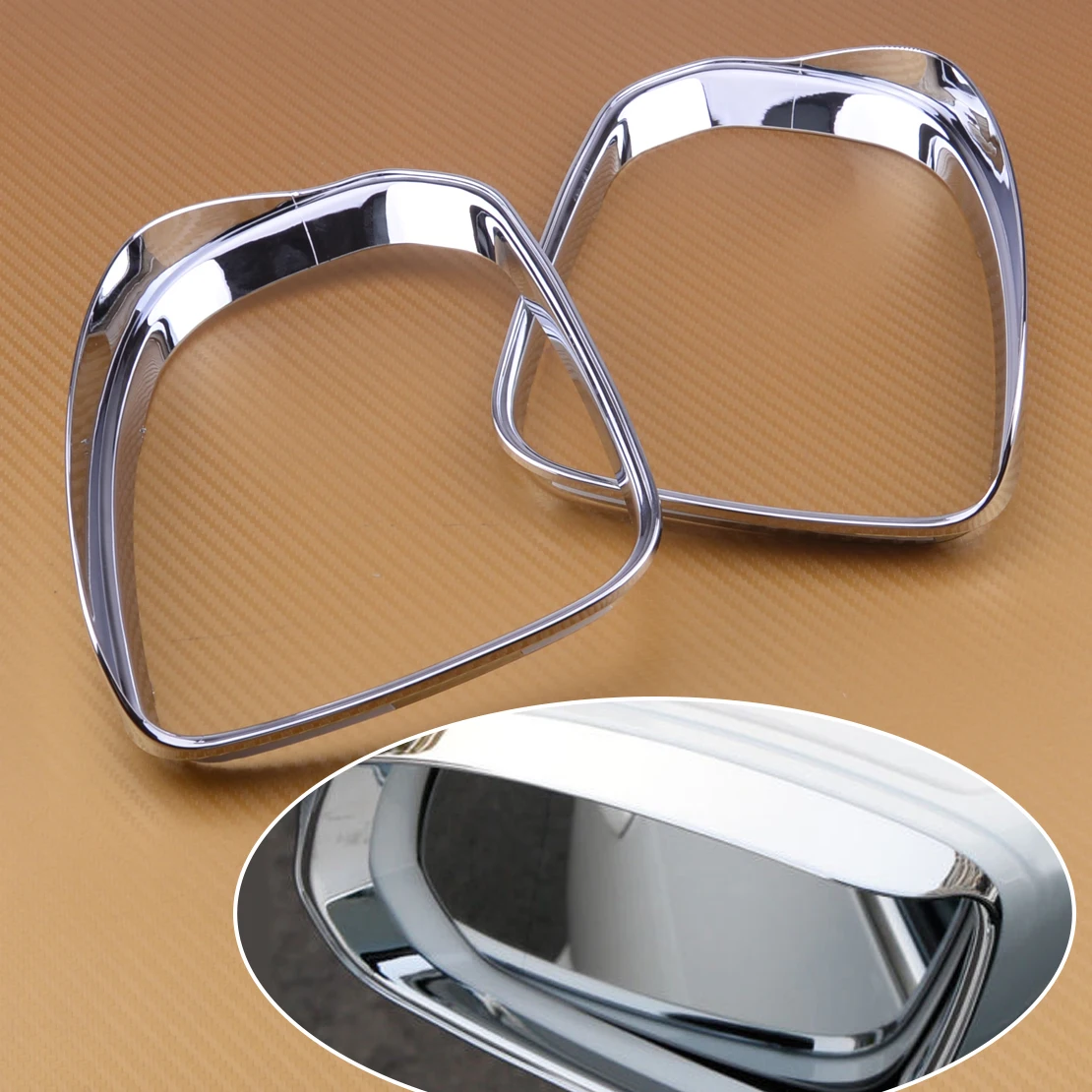 DWCX 2Pcs ABS Chrome Car Side Door Rearview Mirror Rain Guard Eyelid Cover Trim Visor Shade Shield fit for Volvo XC60 XC90