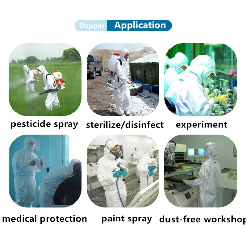 1422A Dupont Tyvek Защитный Комбинезон Одноразовые эластичные манжеты прилагается капюшон антистатические химические всплеск одежда Анти Пыль