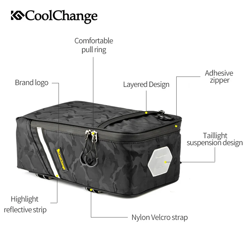 CoolChange Водонепроницаемая велосипедная сумка переносная задняя стойка для