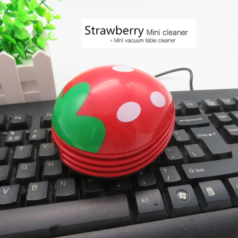 Mini Straberry Desktop Cleaner Creative Portable Vacuum Corner Desk Table Dust Office Stationery School Supply | Канцтовары для