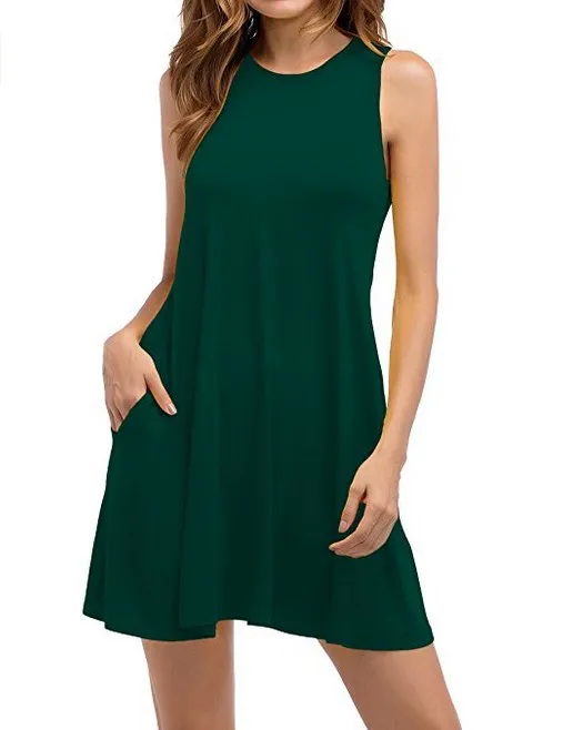 Женское Повседневное платье без рукавов облегающее платье-жилет с круглым