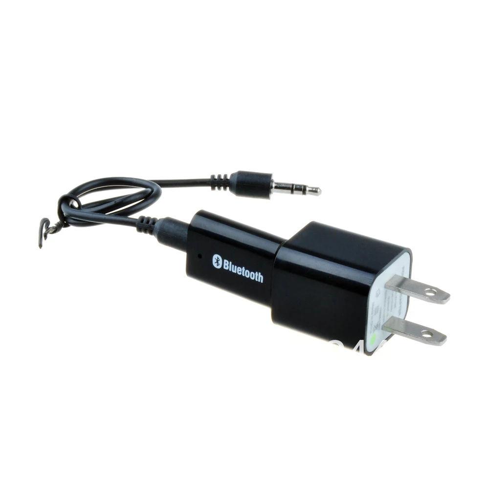 USB Bluetooth Wireless Audio Music Streaming Receiver Adapter w/ 3.5 mm Stereo Output &amp AC Wall Charger - Black |