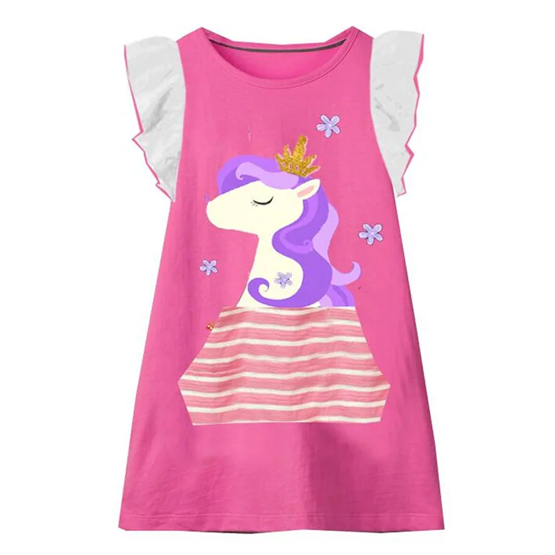 Одежда для маленьких девочек Dxton платье принцессы с сердечками прямое летнее без