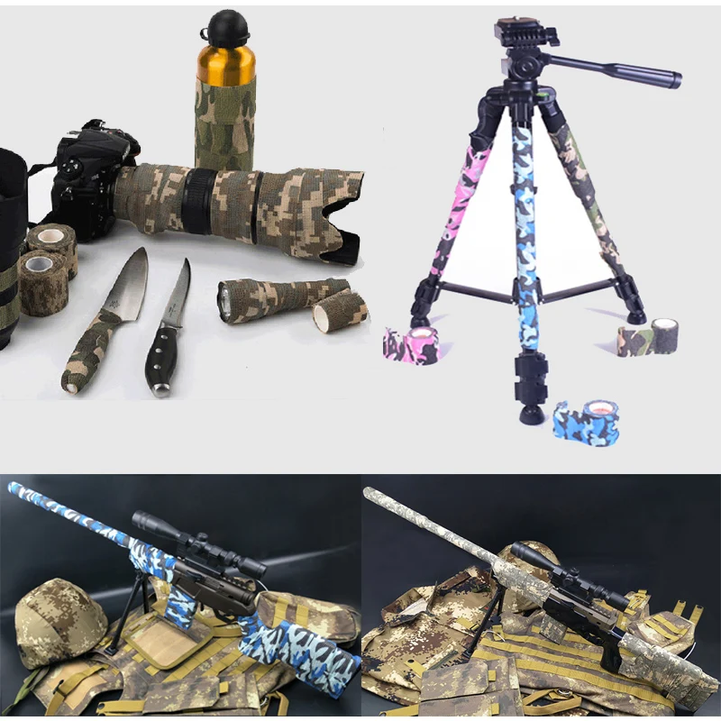4,5 м камуфляжные самоклеющиеся бандажные наколенники для поддержки лодыжки, подушечки для рук, для охоты, маскировки, эластичная повязка, спортивная защита