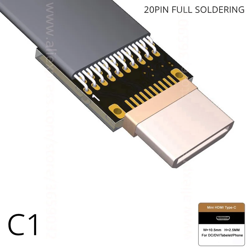 Кабель Mini HDMI 10 см 20 30 50 1/2 /3 фута 4K x 2K @ 60 Гц|Компьютерные кабели и разъемы| |