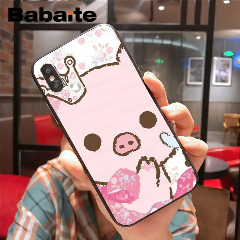 Для iphone 11pro max мягкий чехол для телефона с мультяшным животным поросенком 8 7 6 6S Plus X