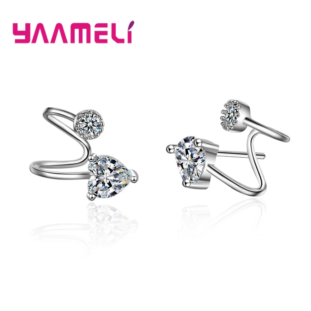 

Hiphop Stylish 925 Silver CZ Pendant Necklaces Austrian Crystal and Heart Twisted Punk Jewelry for Women Gifts Top Grade Quality