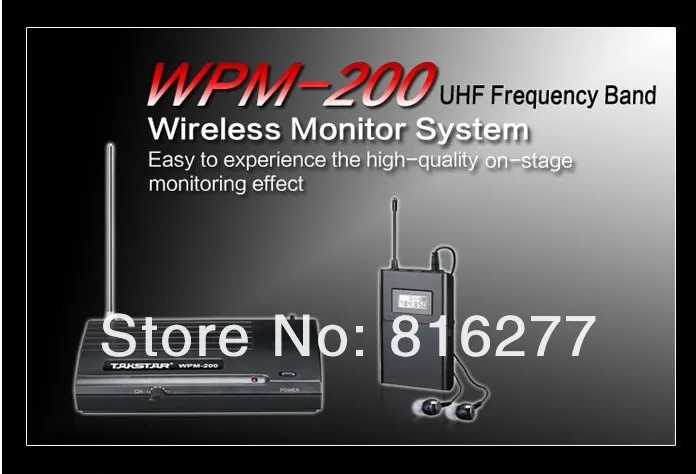 Takstar WPM-200/WPM200 UHF Беспроводная система мониторинга стерео наушники-вкладыши беспроводные 1 передатчик+ 4 приемника