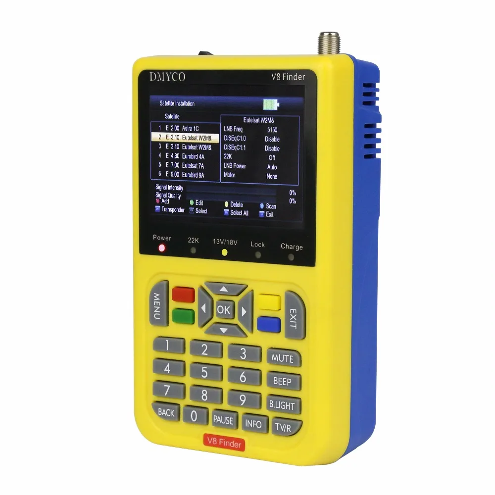 [Подлинный] DMYCO SatFinder DVB-S2 FTA цифровой спутниковый измеритель MPEG-2 высокой четкости