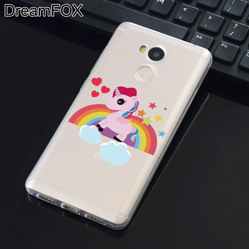 DREAMFOX M088 милый Радужный Единорог силиконовый чехол-накладка из мягкого ТПУ чехол