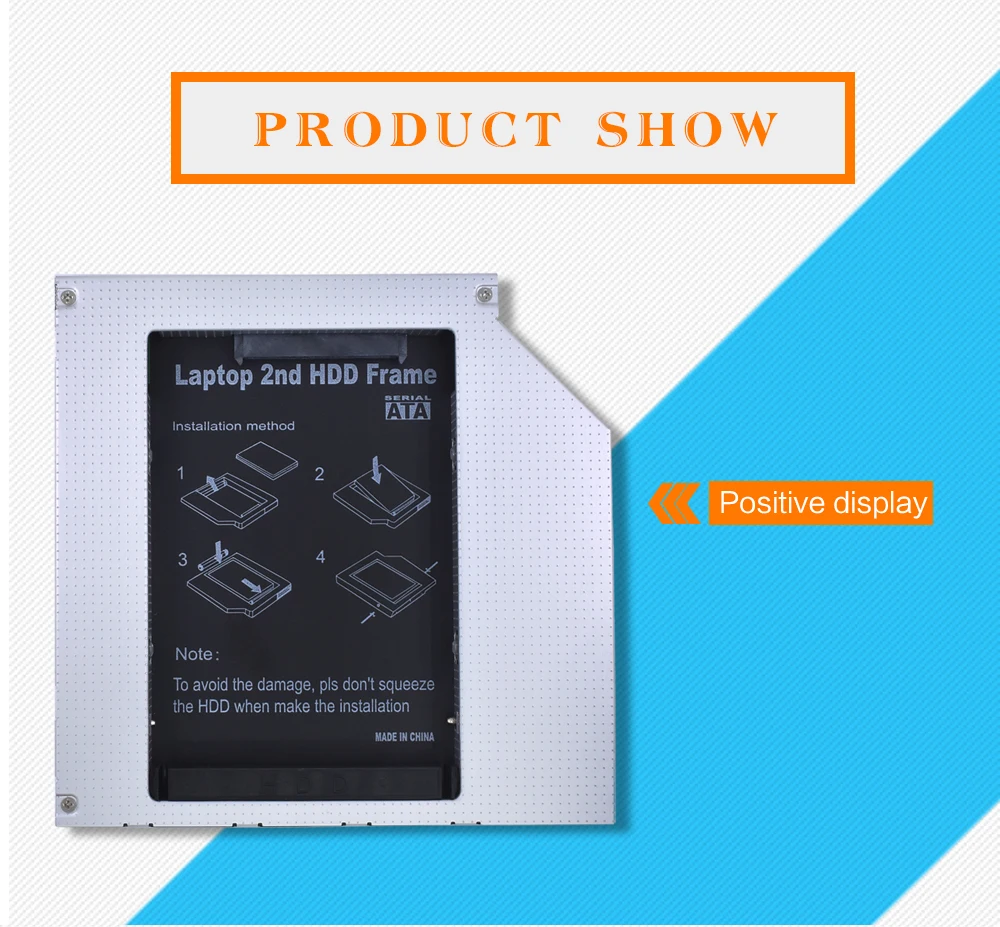 TISHRIC ноутбук ODD DVD-ROM Optibay алюминиевый 2nd HDD Caddy 12,7 мм IDE to SATA 2,5 дюймов чехол для SSD, HDD корпус