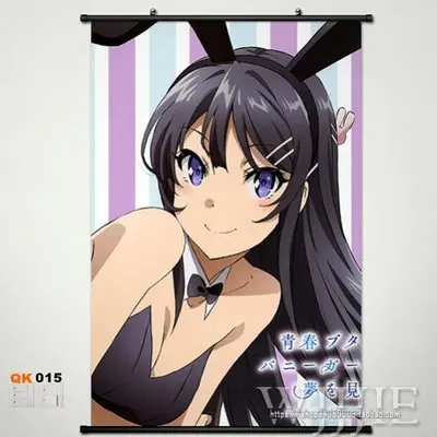 Домашний декор японский плакат стены прокрутки Rascal Sakurajima Mai Bunny Girl - Цвет: Синий