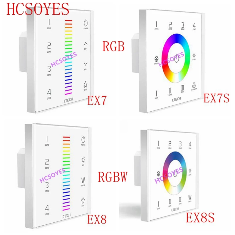 LTECH EX7S EX8 EX8S RGB RGBW сенсорная панель (4 перегородки) светодиодный контроллер полосы