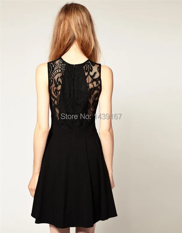 Summer new Korean version of the small fragrant wind lace dress elegant woman in black Audrey Hepburn A sweet temperament | Женская