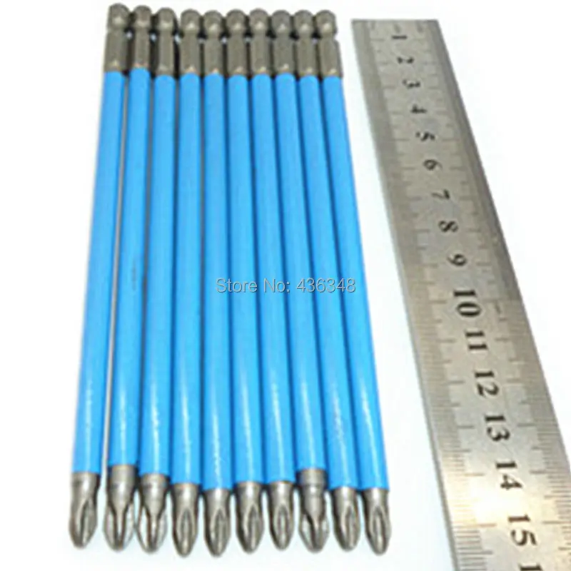 10x150 мм длинные магнитные отвертка Philips Bits Phillips No 2 Bit Нескользящая электрическая 1/4