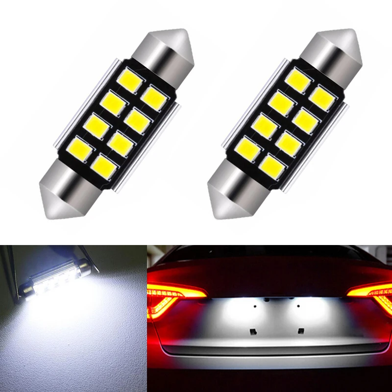 2x LED CANbus Dome Festoon 2835 без ошибок номерной знак лампочки для AUDI A4 A2 A3 8L 8P B5 B6 A6 4B A8 D2 TT Q7