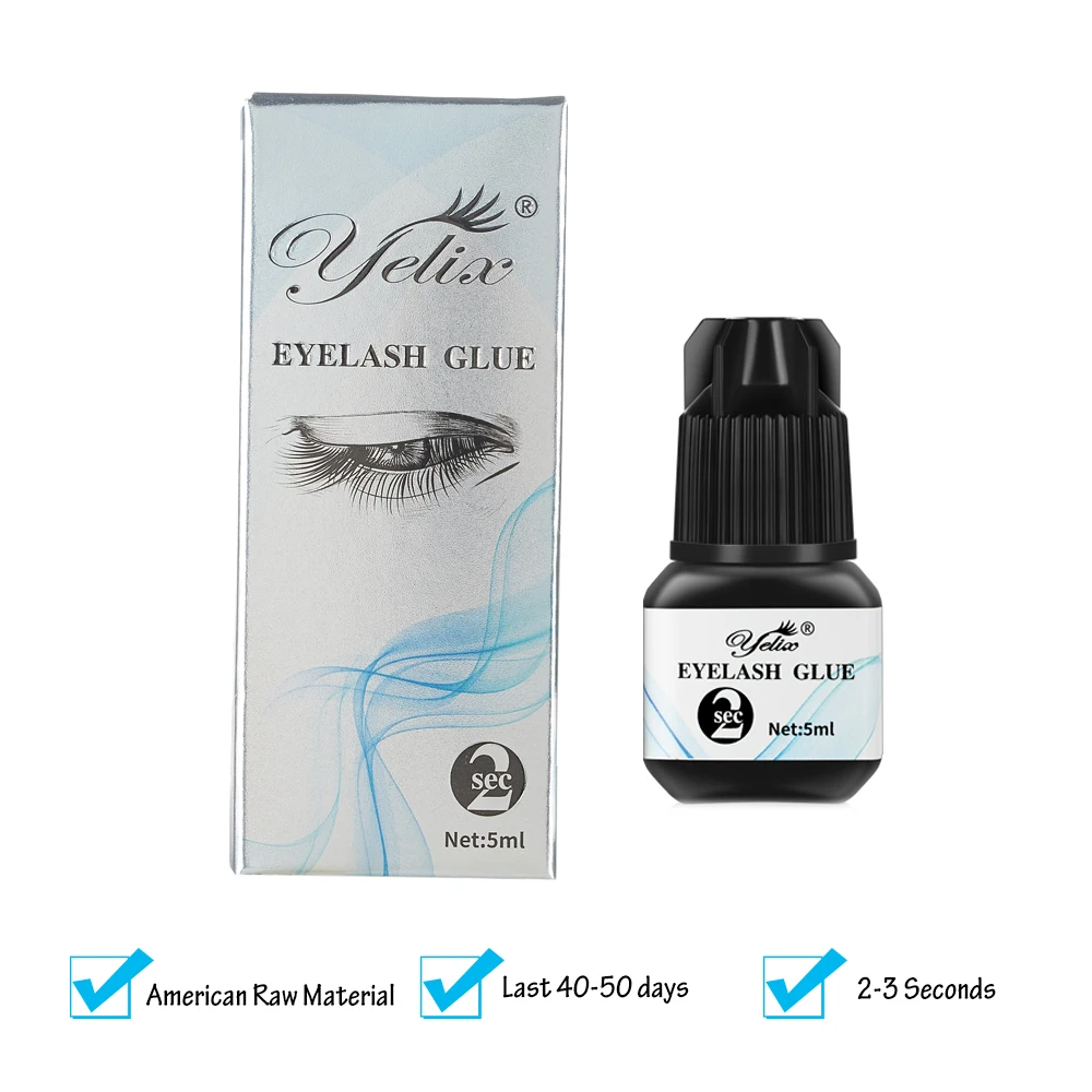 Накладные ресницы черного цвета клей накладные 2 3 секунды для наращивания ресниц