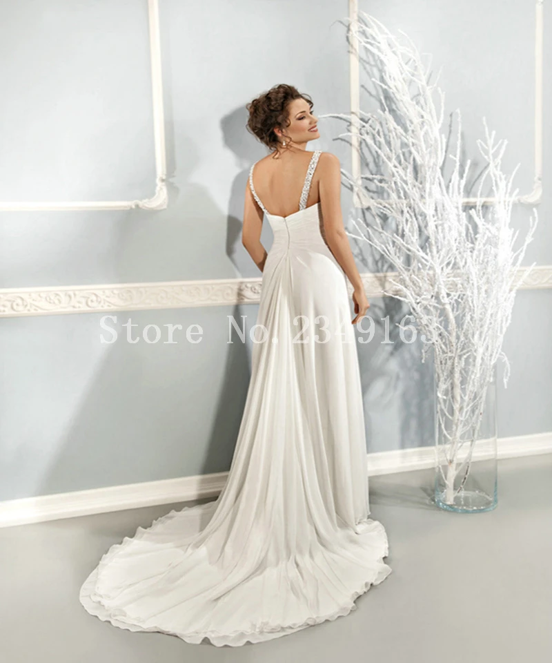 Free Shipping Wedding Gown Sweetheart Chiffon Brush Train vestido de noiva Plus Size Bridal Dress Crystal | Свадьбы и торжества