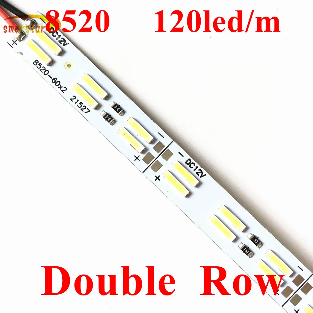 Smarstar 1 м 120 led двухрядная 8520 Жесткая светодиодная лента 12 В 100 см лампа для