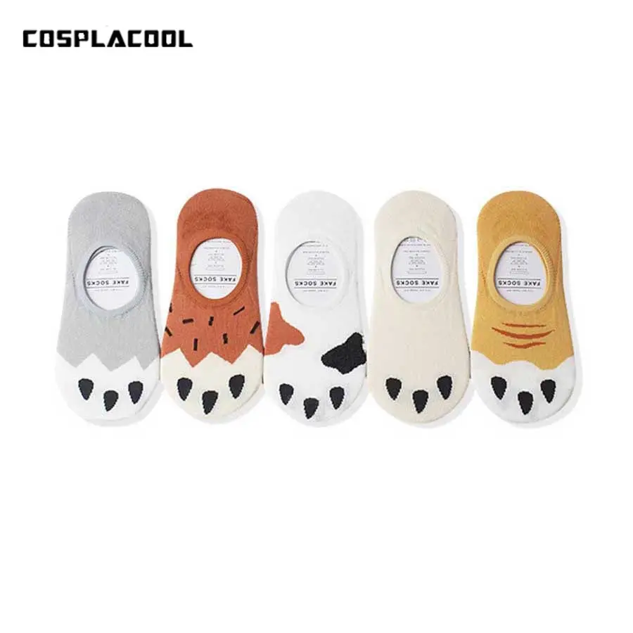 Японская мода Harajuku Calcetines Mujer Мультяшные животные кошка коготь Симпатичные носки