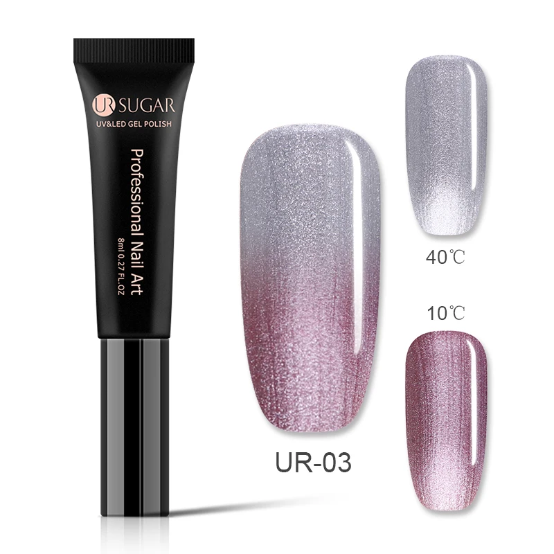 UR-03 Ur Sugar 8 мл УФ Гель-лак для ногтей изменение температуры Цвет гель термо блеск лак Длительное замачивание уф гель лак для ногтей - Цвет: UR-03