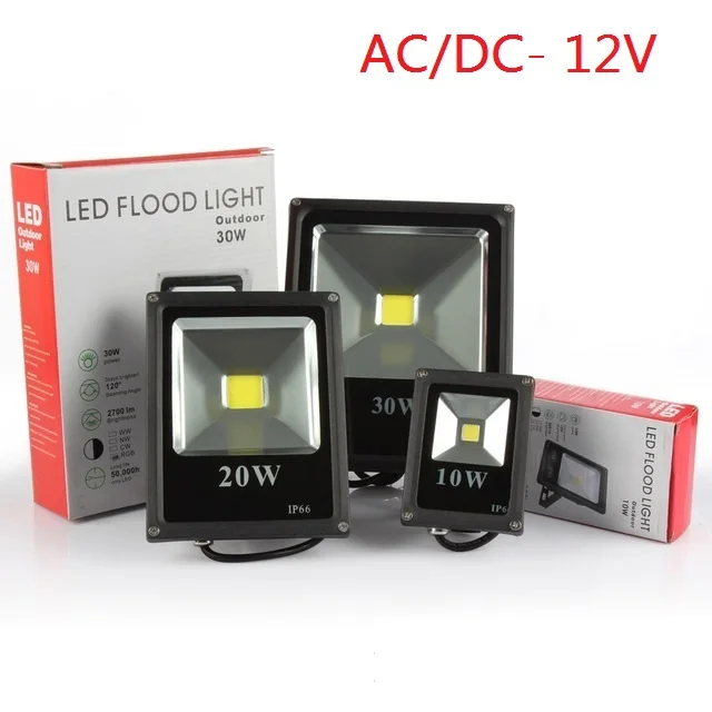 10pcs DC 12V 10W 20W 30W 50W LED Flood Light Lamp Warm/Cold white RGB Outdoor Waterproof LED Floodlight Street Light