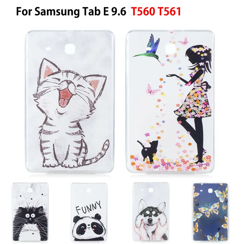 Модный мягкий с рисунком из термопластичного полиуретана чехол для Samsung Galaxy Tab E 9 6