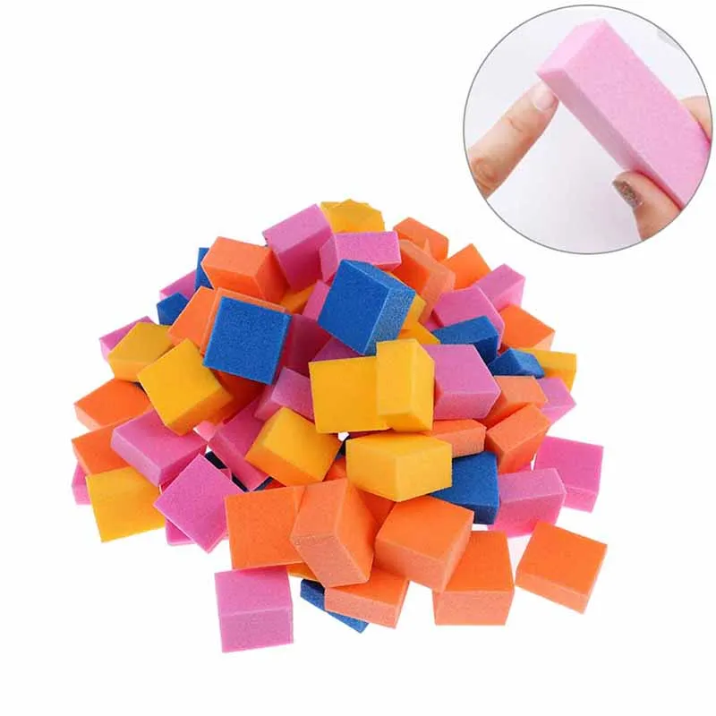 

1bag Colorful Mini Irregular Nail Buffers Sanding Sponge Files Grinding Polishing Nail Art Tool Random Color 60-70pcs